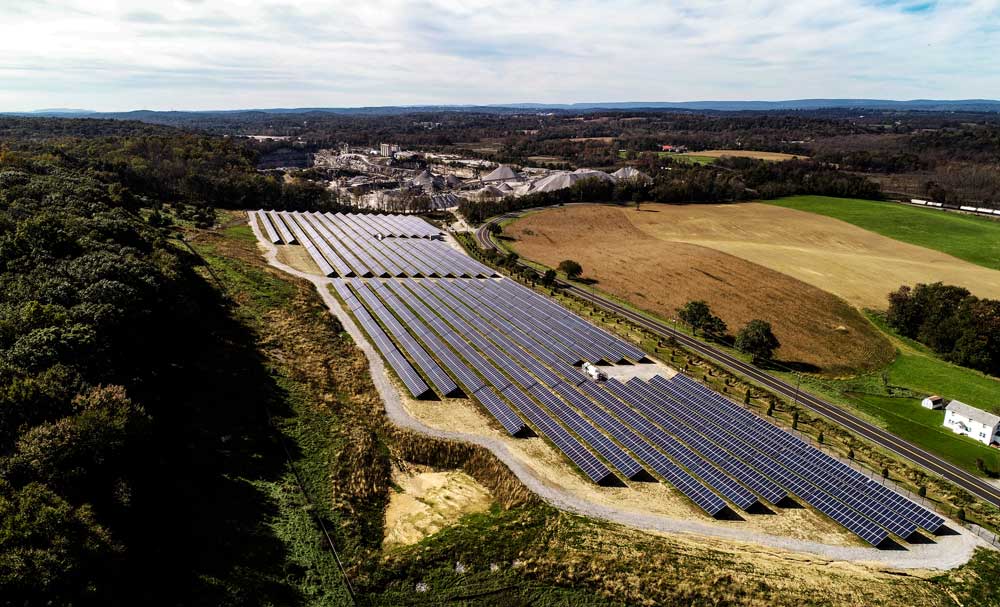 Geoscape Solar installed a huge solar system for Braen Quarry that generates 4,176,000 kWh annually.