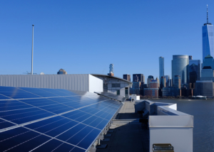 Harborside Pier has a solar system that generates 99,490 kWh annually.