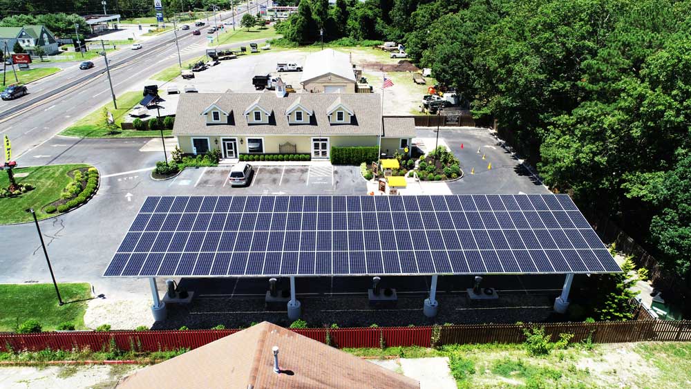 The Wash Express. Commercial Outdoor Spaces Solar Installation in New Jersey.