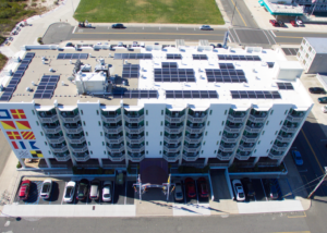 This 58.320 kW solar system at the Port Royal Hotel generates 74,922 kWh per year.