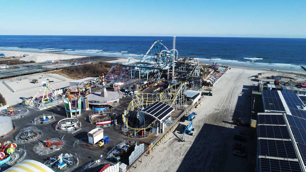 Morey’s Piers and Beachfront Waterparks uses a solar system that is 641.000kw in size!